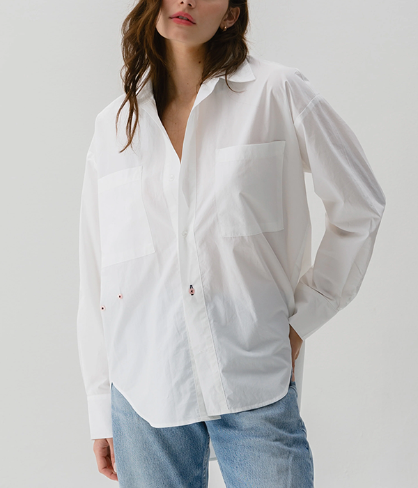 Womens The Boyfriend Shirt Paper Cotton Solids