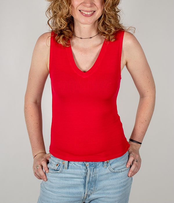 Womens Sofie Cropped V Neck Tank