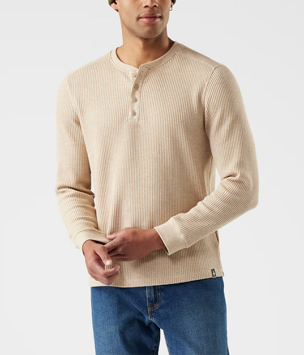Mens Waffle Long Sleeve Henley