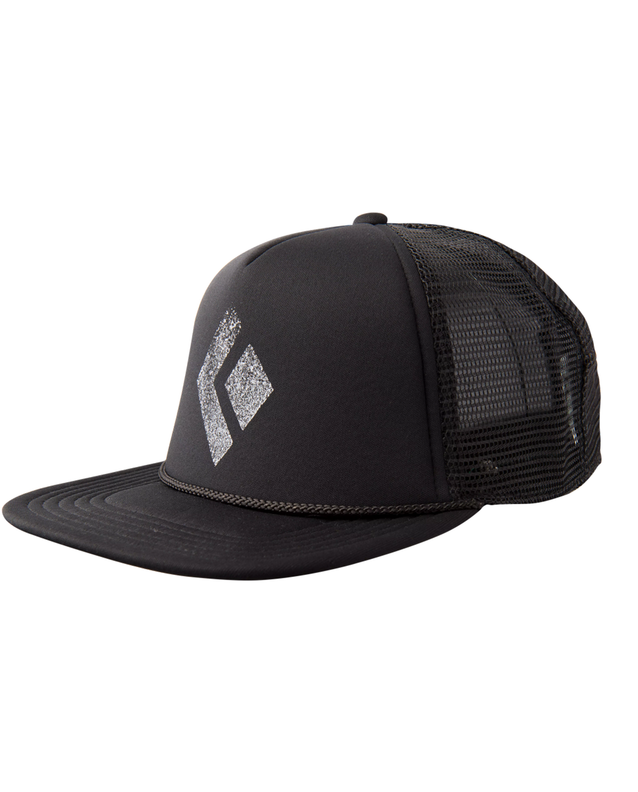 BLACK DIAMOND FLAT BILL TRUCKER HAT