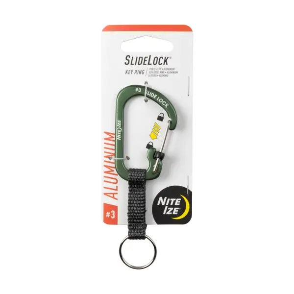 Slidelock Key Ring Aluminum in Olive