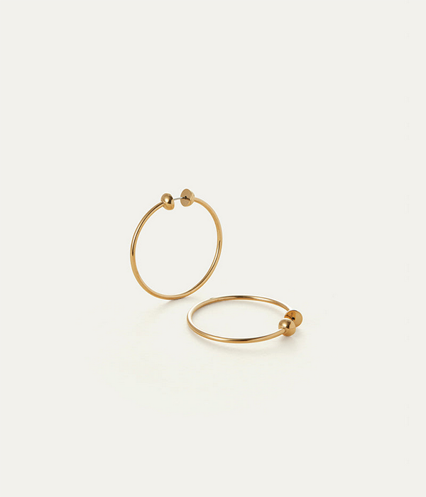 Womens Icon Hoops - Small in High Polish Gold