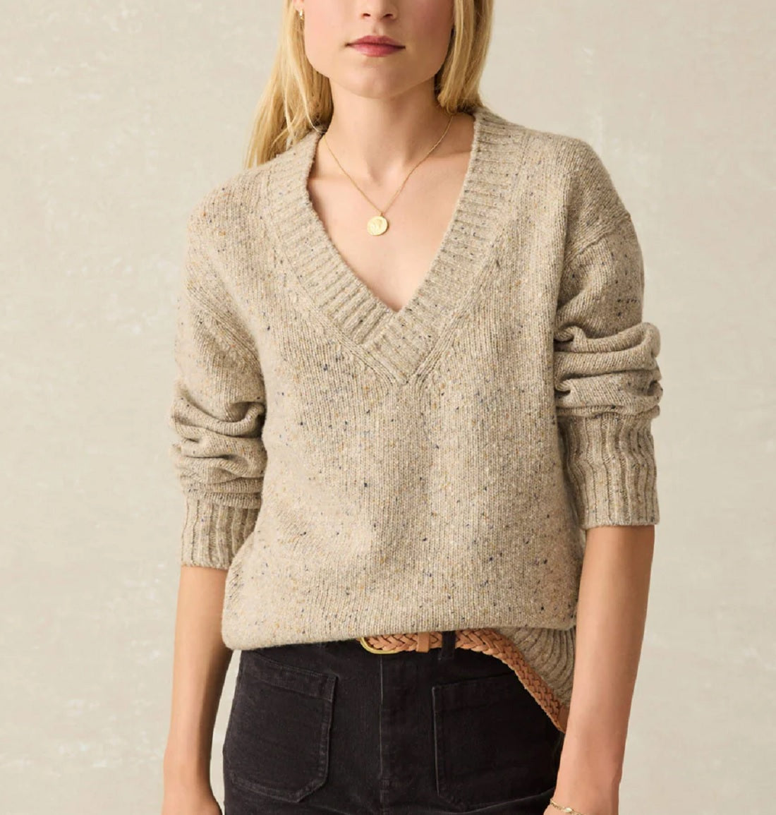 Womens Driftwood Donegal Sweater