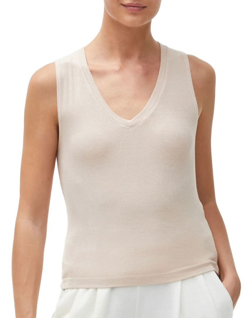 Womens Sofie Cropped V Neck Tank