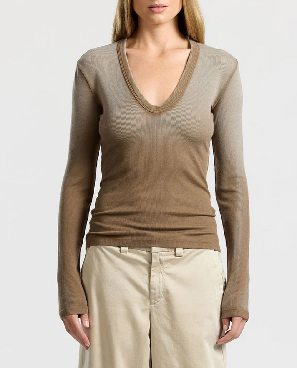 Womens Verona Crop U Neck Shirt