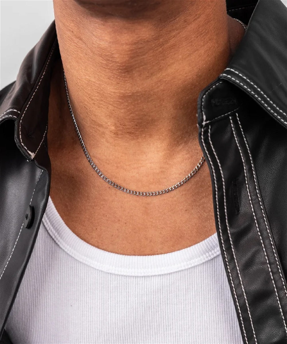 Curb Chain Necklace (Silver, 50cm)