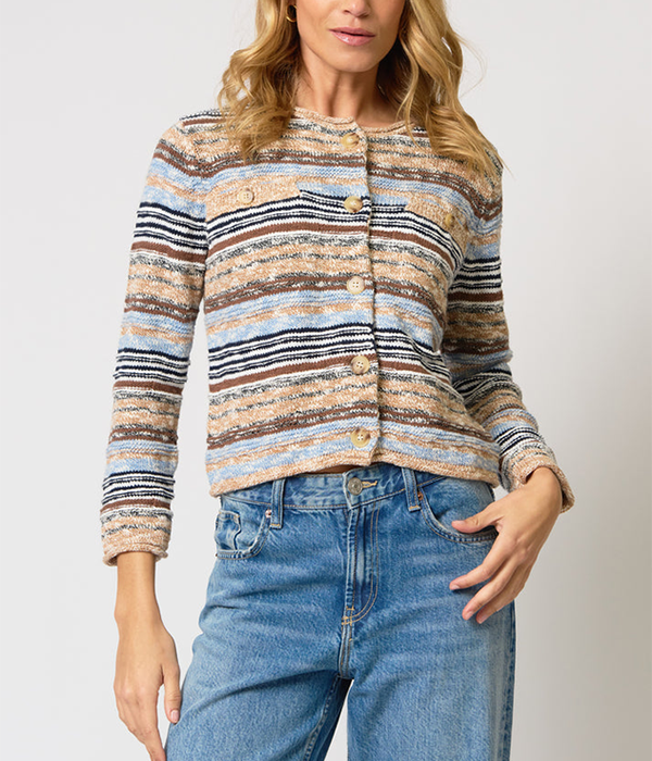 Womens Marlon Textured Stitch Cardigan