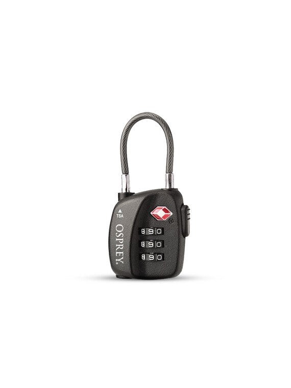 TSA 3 Dial Cable Lock Black