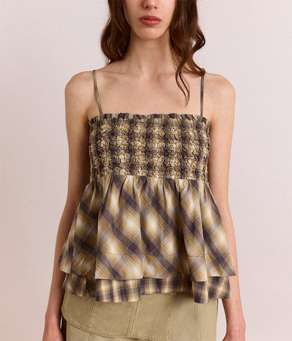Womens Azalea Cami - Cardamon Check Mixed