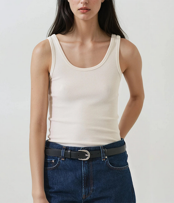 Womens Cotton Modal Scoop Neck Rib Tank