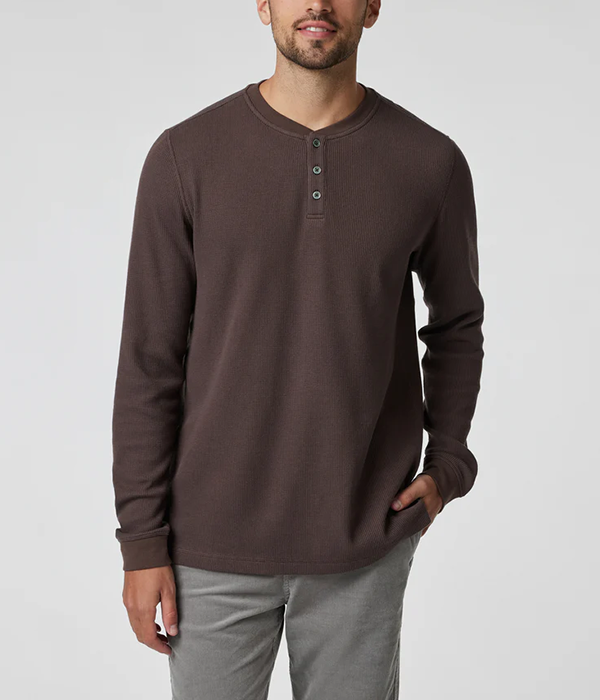 Mens Waffle Henley
