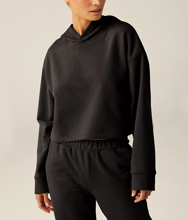 Womens Happiness Cropped Hoodie