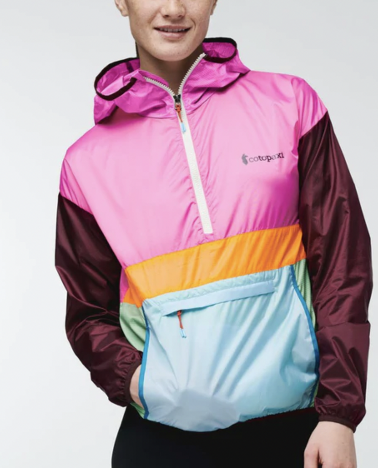 Womens Teca Windbreaker Half-Zip in Bulls Eye