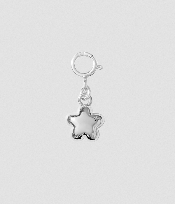 Womens Hair Clip Charm â€” Fluffy Flower (Silver)