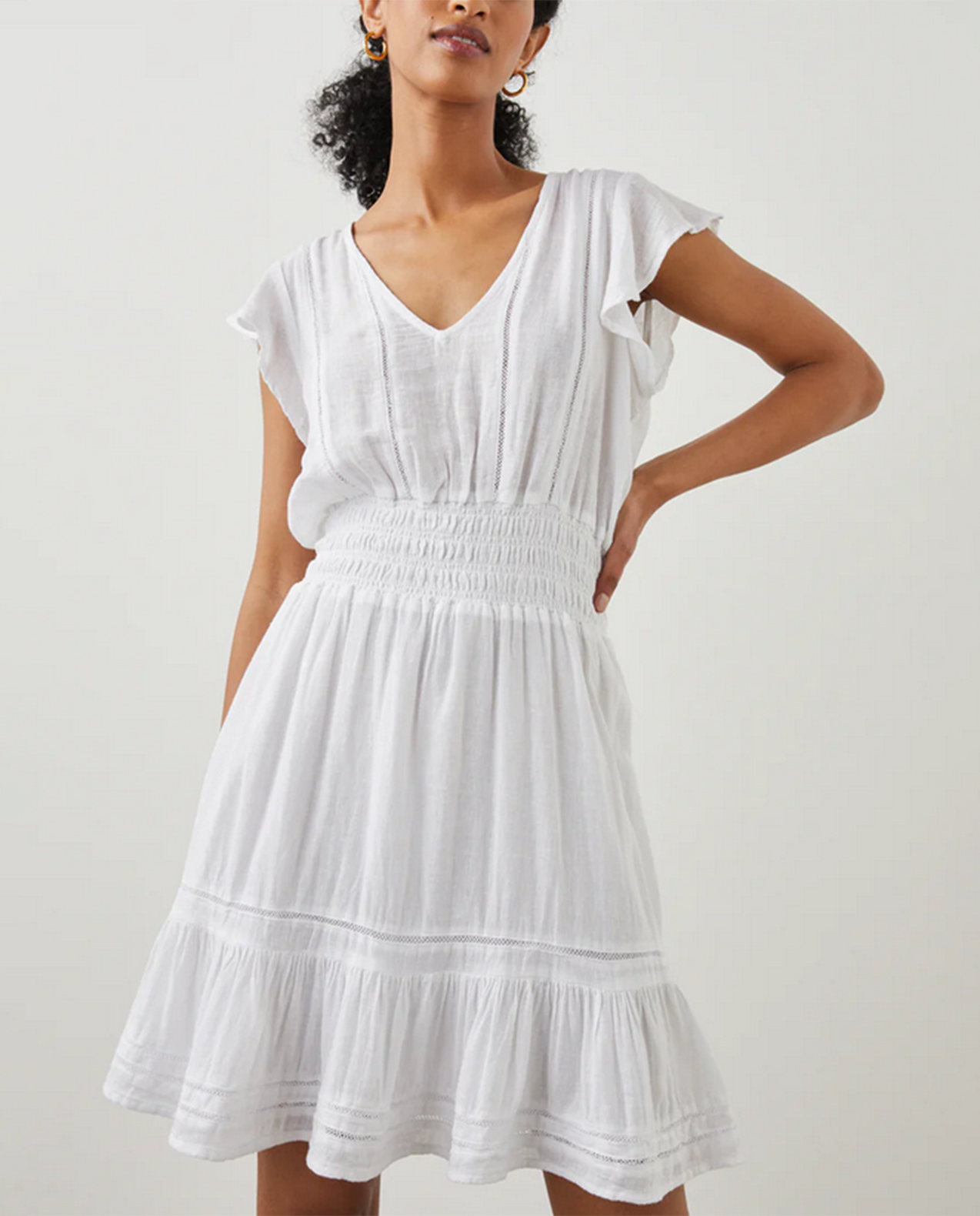 Womens Tara Dress in White Lace Detail