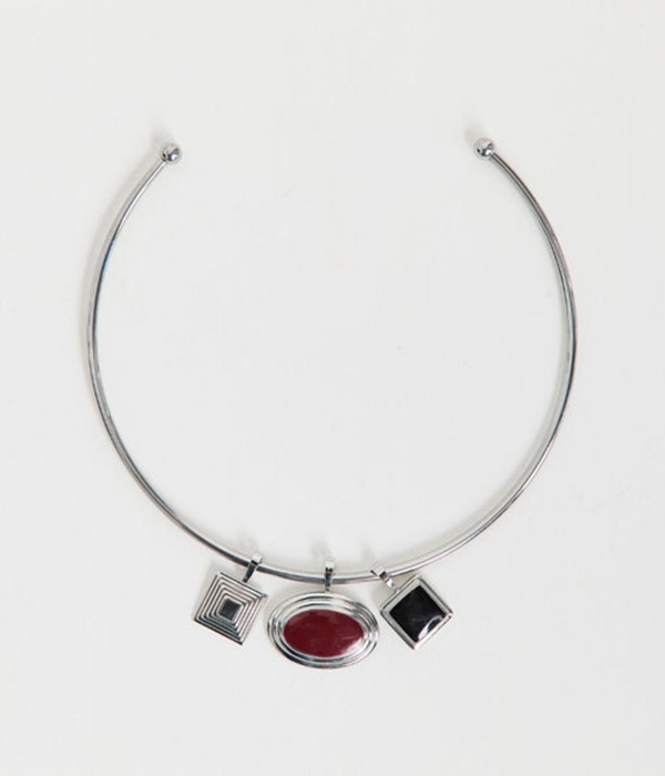 Womens Solene Choker Charm Bundle in Silver