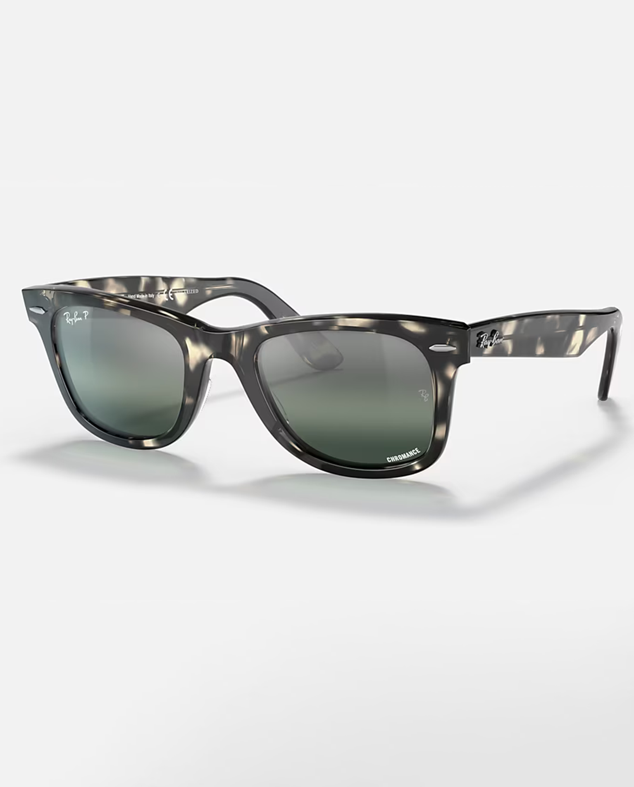 Rayban Wayfarer with Grey Havana Frame and Polar Clear Gradient Dark Blue Lens