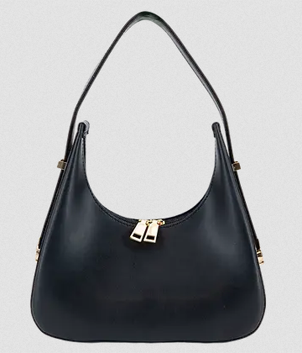 Womens Rhea Vegan Shoulder Bag in Black