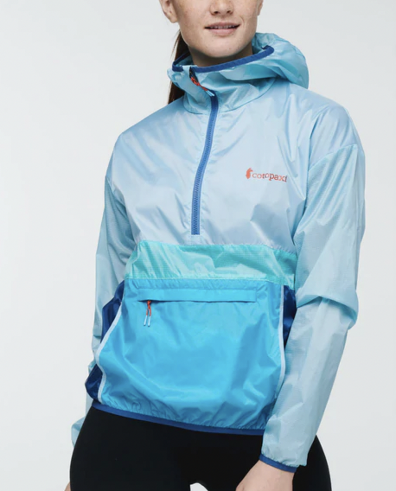 Womens Teca Windbreaker Half-Zip in Crisp Air