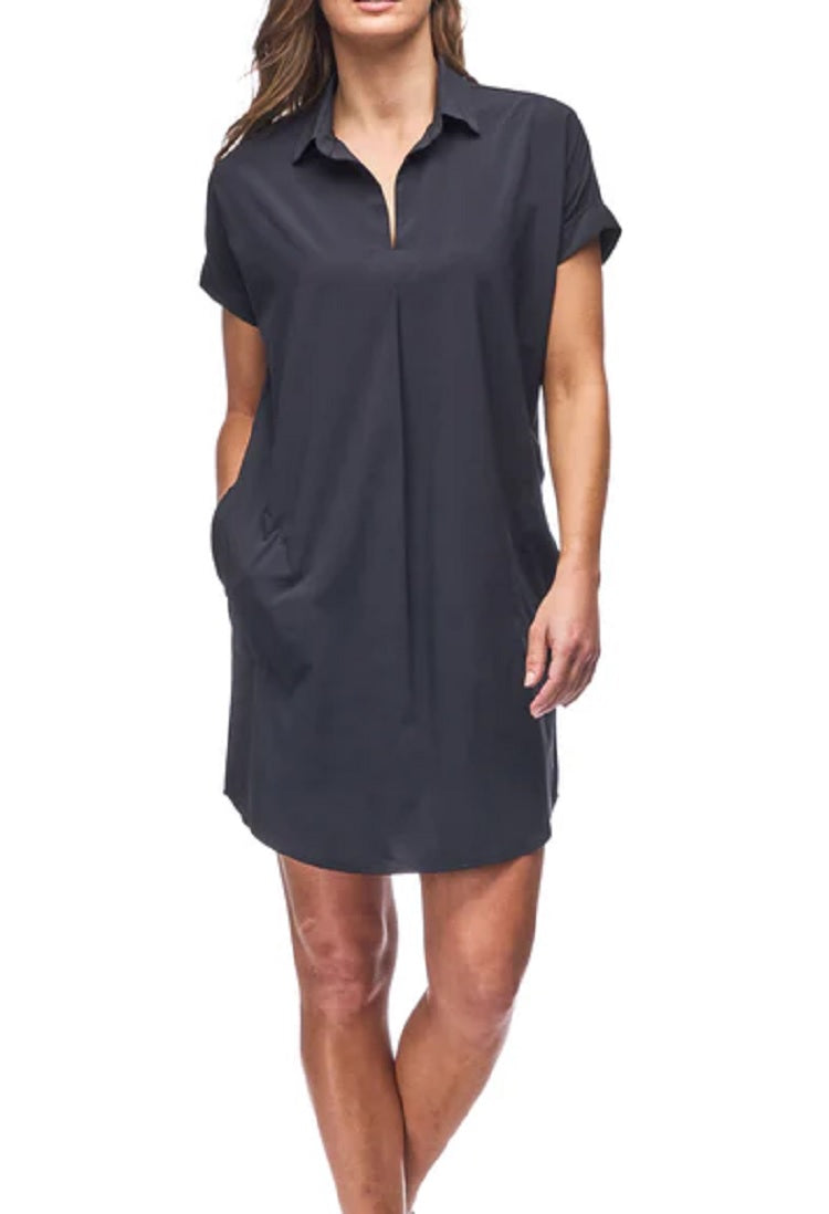 Womens Frivol Knee Length Short Sleeve Shirt Dress S25