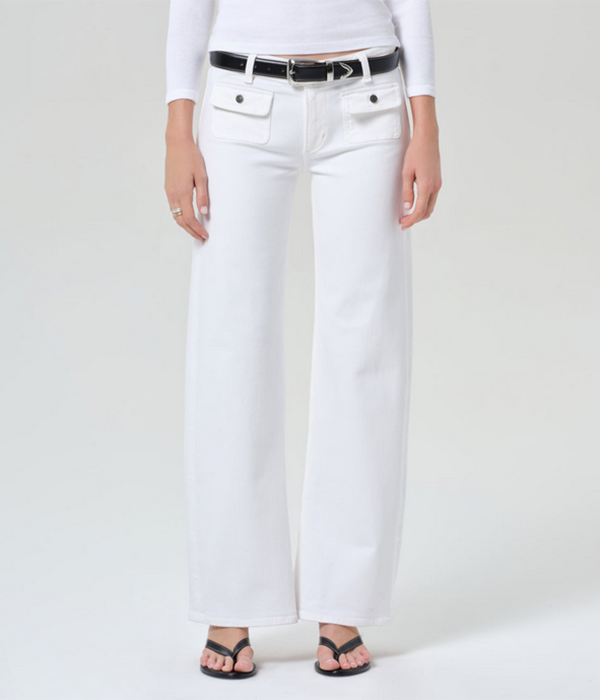 Womens Nora Patch Pocket Trouser in Soft White