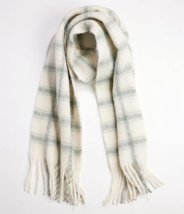 Womens Warm Window Plaid Scarf