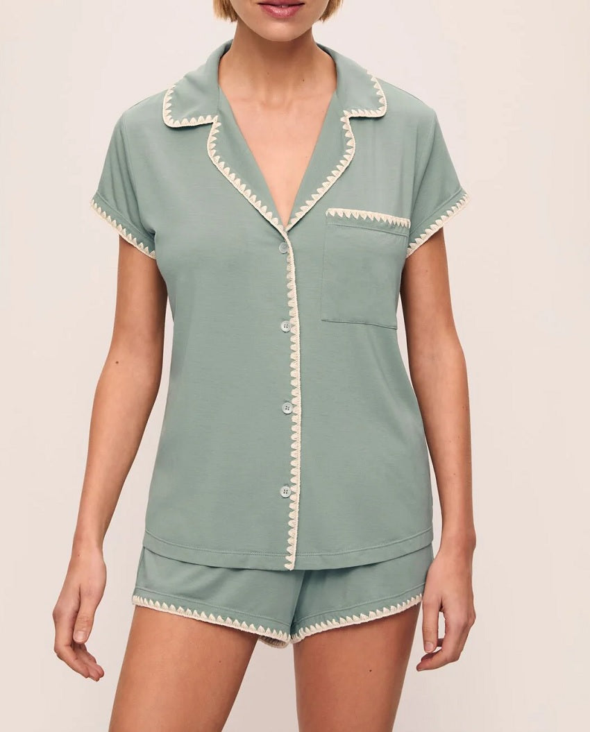 Womens Frida Whip Stitch Short PJ Set