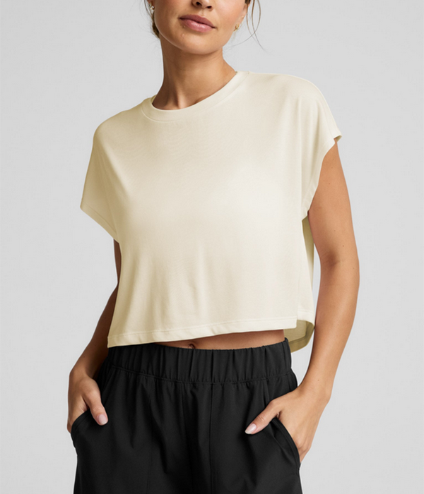 Womens Studio Luxe Cropped Tee