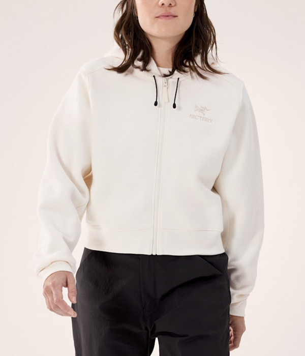 Womens Emblem Fleece Full Zip Crop Hoody