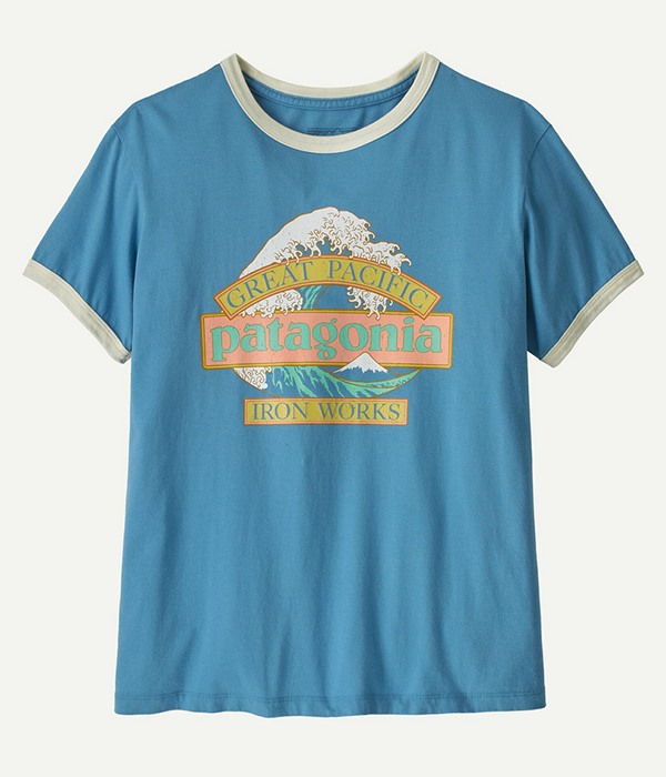 Womens Great Waves Ringer Tee