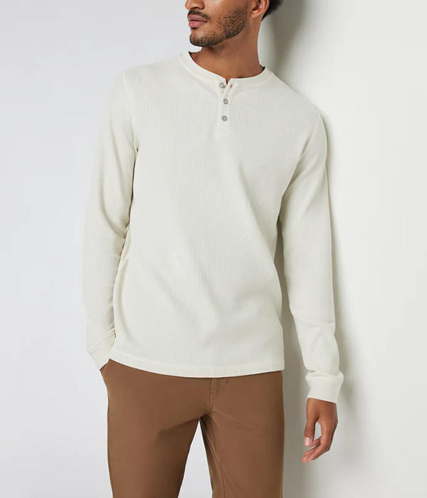 Mens Waffle Henley