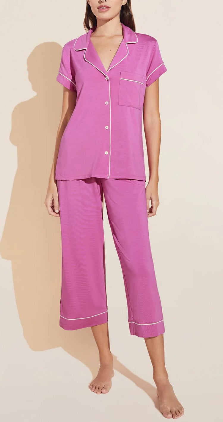Womens Gisele Tencel Modal Short Sleeve Crop PJ Set