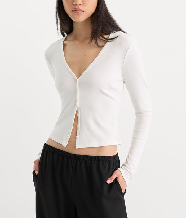 Womens The Rib V-Neck Cardigan