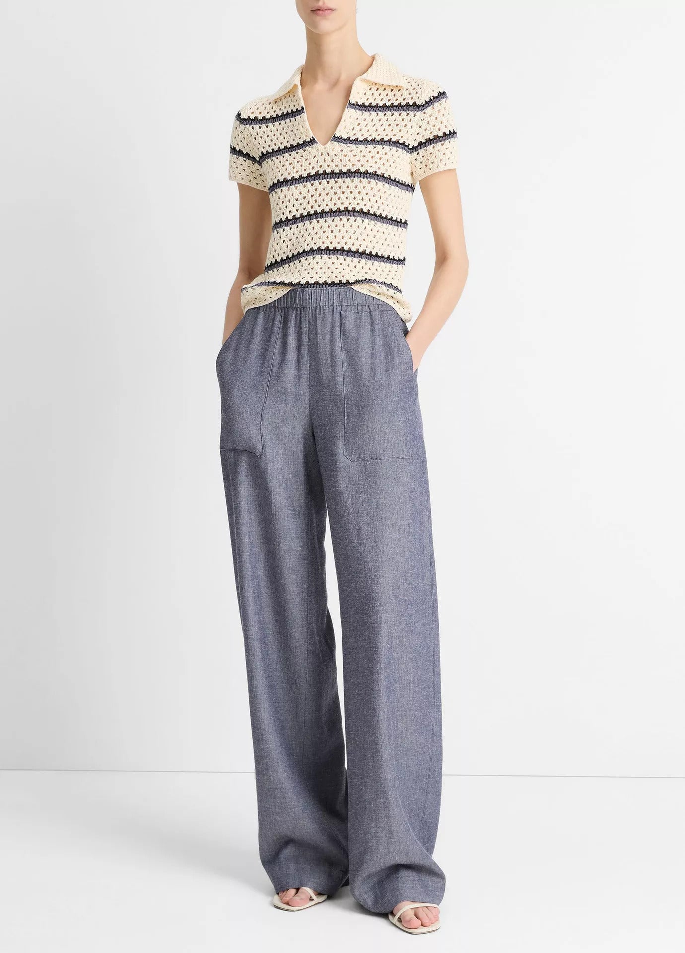 Womens Mid Rise Casual Pull On Pant