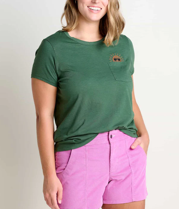 Womens Primo SS Crew Embroidered