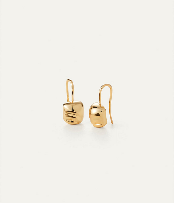 Womens Rue Drop Earrings in High Polish Gold