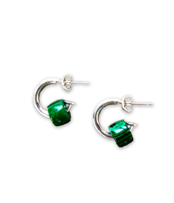 Womens Huggie Hoop Earrings with Gemstone Fun Pack