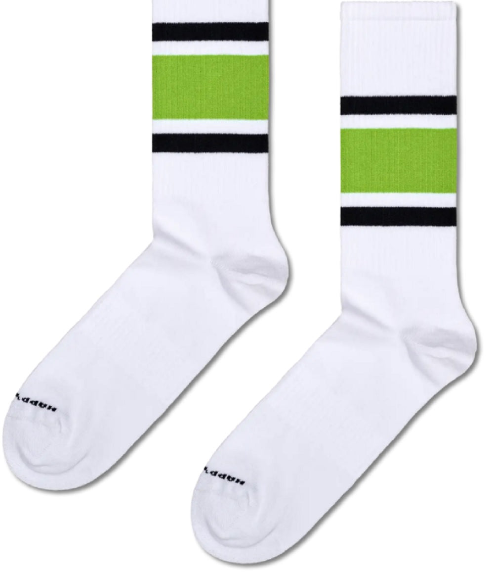 Mens Simple Stripe Sneaker Sock in White
