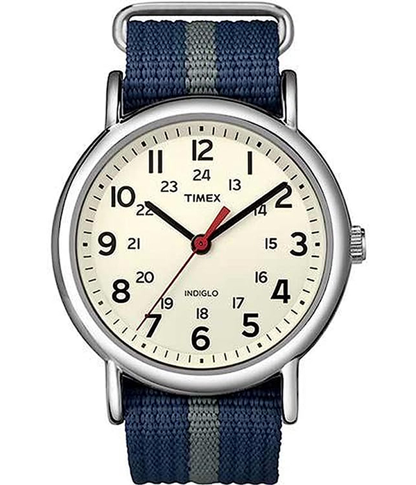 Weekender 38mm Nylon Strap Watch - Cream Dial Blue Strap