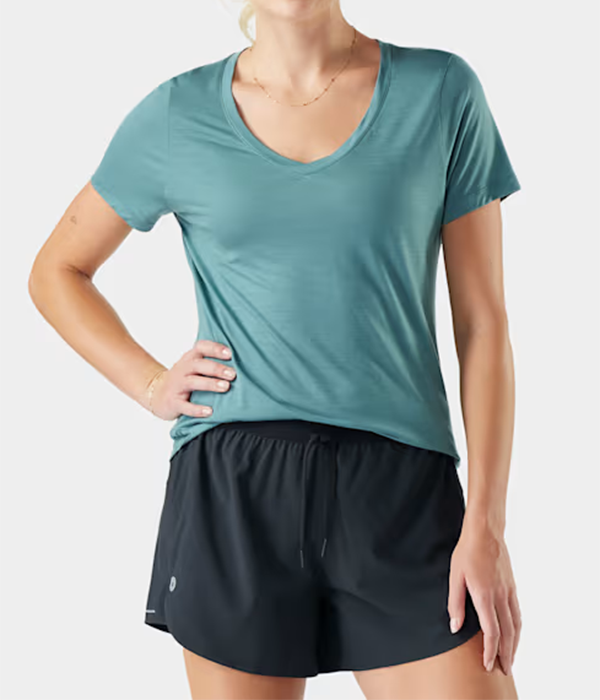 Womens Active Ultralite V-Neck Short Sleeve