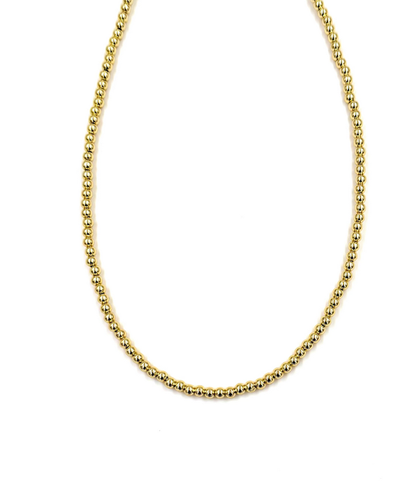 Womens Ashley Gold Stainless Steel Gold Plated 4MM Ball Beaded Design Necklace