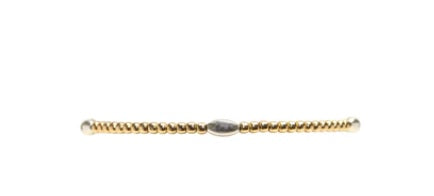 2mm Yellow Gold Filled Bracelet w/ Sterling silver Orzo Pattern 6.25in