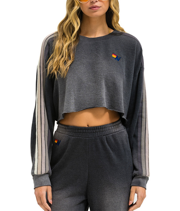 Womens Classic Stripe - CroppedCrew Sweatshirt Relaxed
