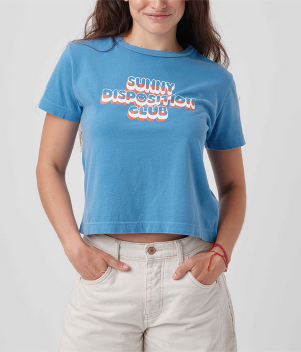 Womens Sunny Disposition Club - Everyday Tee in Vintage Royal Blue