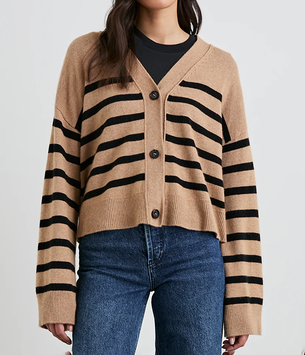 Womens Geneva in Camel Black Stripe
