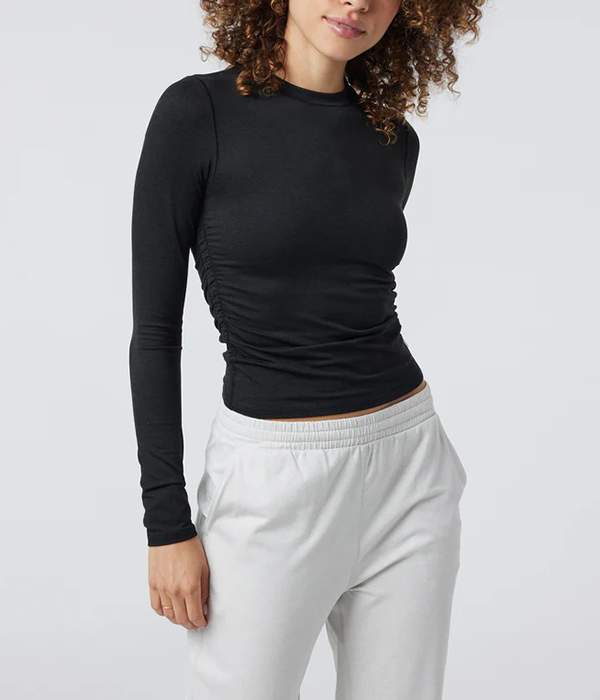 Womens L/S Ruched Halo Tee