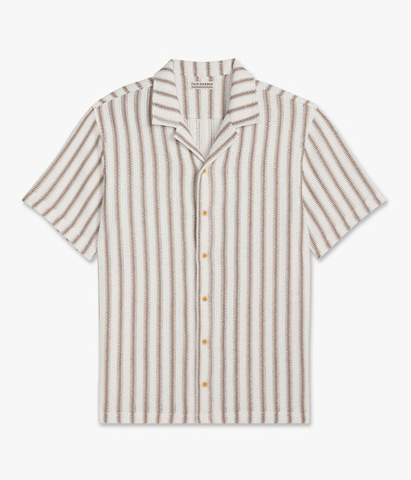 Mens Castaway Textured Camp Shirt