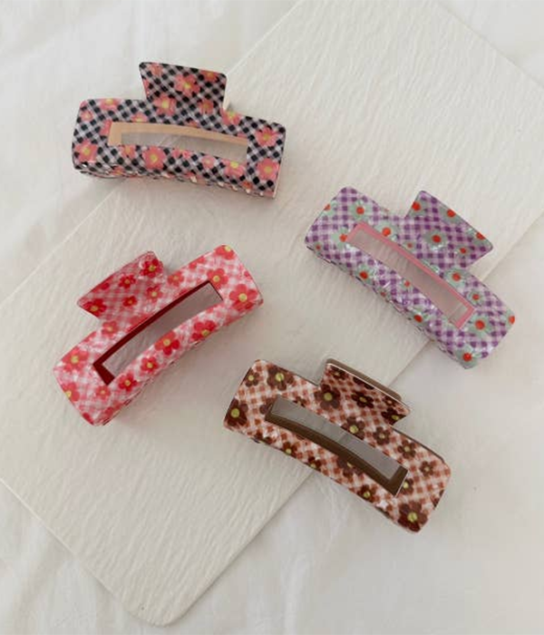 Assorted Flower Pattern Hair Claws - Betty Flower