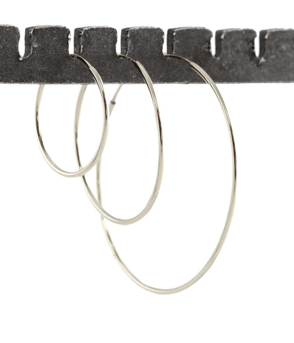 Womens Featherweight Hoop Earrings - Sterling Silver 45mm