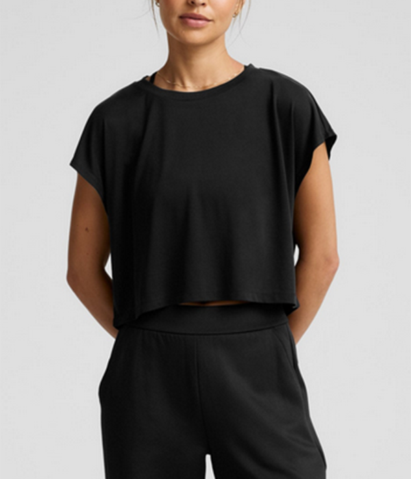 Womens Studio Luxe Cropped Tee